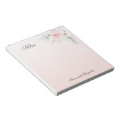 Personalisierte PINK FLORAL-ROSE Notizblock (angewinkelt)