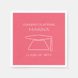 Personalisierte Pink Graduation Party Serviette