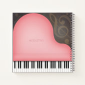 Personalisierte Pink Grand Piano Music Lover Notizblock (Rückseite)