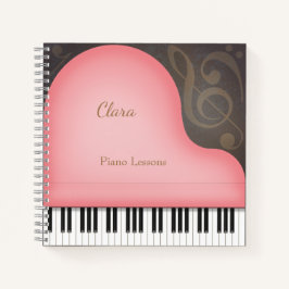 Personalisierte Pink Grand Piano Music Lover Notizblock