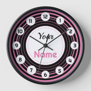 Personalisierte Pink Hypnose Wall Clock Uhr