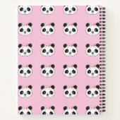 Personalisierte Pink Kawaii Girl Panda Bärenfront Notizblock (Rückseite)
