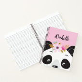 Personalisierte Pink Kawaii Girl Panda Bärenfront Notizblock (Innenseite)