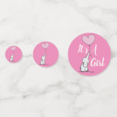 Personalisierte Pink-Kinderdusche Konfetti (Rückseiten)