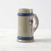 Personalisierte Pink Lily Blume Bierglas (VorderseiteRechts)