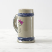 Personalisierte Pink Lily Blume Bierglas (Vorderseite Links)