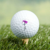 Personalisierte Pink Lily Blume Golfball (Insitu T-Shirt)