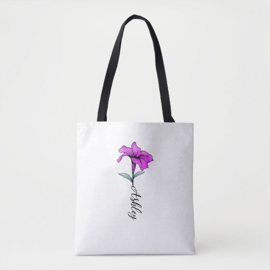 Personalisierte Pink Lily Blume Tasche (Vorderseite)