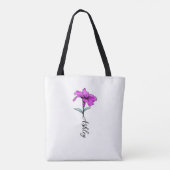 Personalisierte Pink Lily Blume Tasche (Rückseite)
