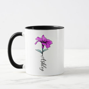 Personalisierte Pink Lily Blume Tasse