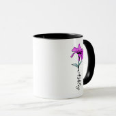 Personalisierte Pink Lily Blume Tasse (VorderseiteRechts)