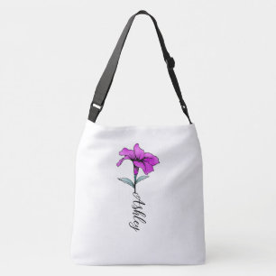Personalisierte Pink Lily Blume Tragetaschen Mit Langen Trägern