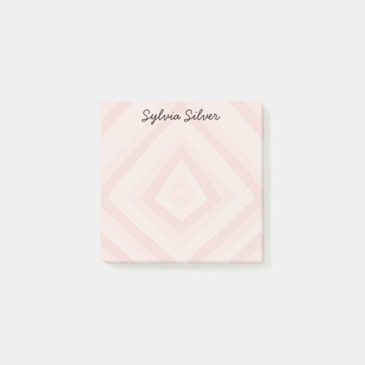 Personalisierte Pink-Linie CUSTOM Chic Monogramm Post-it Klebezettel (Vorderseite)