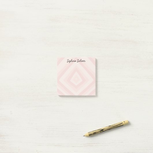Personalisierte Pink-Linie CUSTOM Chic Monogramm Post-it Klebezettel (Auf Schreibtisch)
