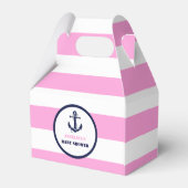 Personalisierte Pink/Navy Girl Nautical Baby Dusch Geschenkschachtel (Rückseite)