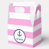Personalisierte Pink/Navy Girl Nautical Baby Dusch Geschenkschachtel (Geöffnet)