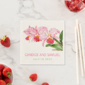 PERSONALISIERTE PINK ORCHIDS WEDPAPIERNAPKINS SERVIETTE (Beispiel)