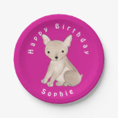 Personalisierte Pink-Papierplatte Pappteller (Vorderseite)