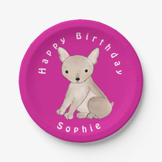 Personalisierte Pink-Papierplatte Pappteller (Vorderseite)