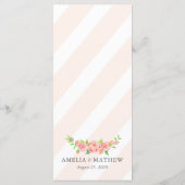 Personalisierte Pink Peony Wedding Menükarte (Rückseite)