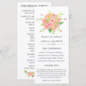Personalisierte Pink Peony Wedding Programm (Vorne/Hinten)