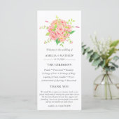 Personalisierte Pink Peony Wedding Programm (Stehend Vorderseite)