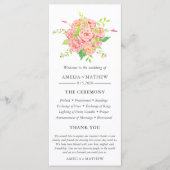 Personalisierte Pink Peony Wedding Programm (Vorderseite)