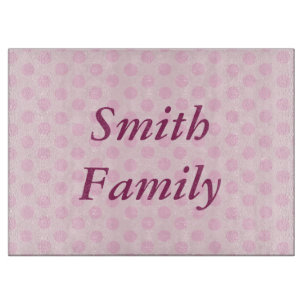 Personalisierte Pink Polka Dots Cutting Board Schneidebrett