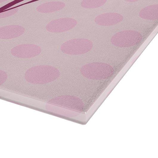 Personalisierte Pink Polka Dots Cutting Board Schneidebrett (Ecke)