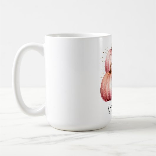 Personalisierte Pink Pumpkin-Tasse Kaffeetasse (Links)