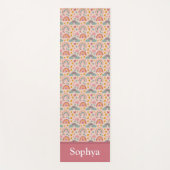 Personalisierte Pink Regenbogen Name Yogamatte (Vorderseite)
