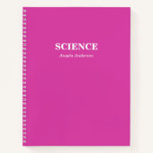 Personalisierte Pink School Betrifft Spirale Notizblock (Vorderseite)