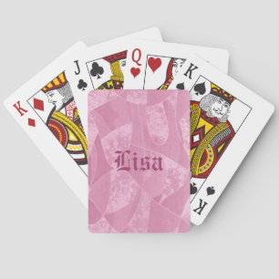 Personalisierte Pink Stain Glass Playing Cards Spielkarten