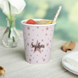 Personalisierte Pink Star Paper Cups Pappbecher