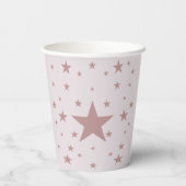 Personalisierte Pink Star Paper Cups Pappbecher (Rückseite)
