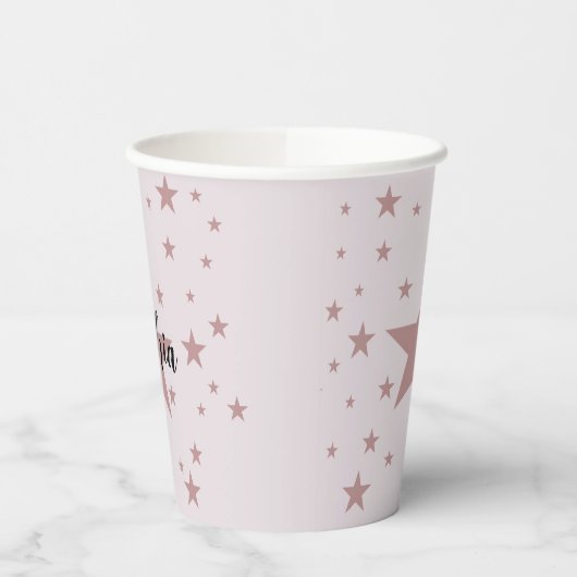 Personalisierte Pink Star Paper Cups Pappbecher (Links)