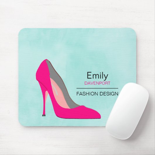 Personalisierte Pink Stiletto High Heel Shoel Chic Mousepad (Mit Mouse)