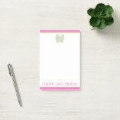 Personalisierte Pink- und Green Strip-Bow Post-it Klebezettel (Büro)