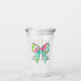 Personalisierte Pink- und grüne Bogen Acryltrinkbecher