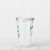 Personalisierte Pink- und grüne Bogen Acryltrinkbecher (Links)