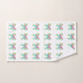 Personalisierte Pink- und grüne Bogen Badhandtuch Set (Handtuch)