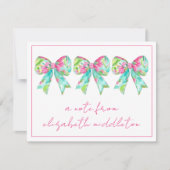 Personalisierte Pink- und grüne Bogen Mitteilungskarte (Vorderseite)