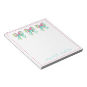 Personalisierte Pink- und grüne Bogen Notizblock (angewinkelt)