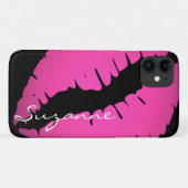Personalisierte pinke Lippen drucken Case-Mate iPhone Hülle (Rückseite (Horizontal))