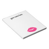 Personalisierte pinke Lippen Notepad Notizblock (angewinkelt)