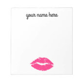 Personalisierte pinke Lippen Notepad Notizblock (Vorderseite)