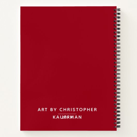 Personalisierte Pinselschrift Red Sketchbook Noteb Notizblock (Rückseite)