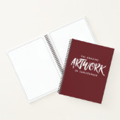 Personalisierte Pinselschrift Red Sketchbook Noteb Notizblock (Innenseite)