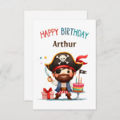 Personalisierte Pirate Happy Birthday Card Dankeskarte (Vorne/Hinten)