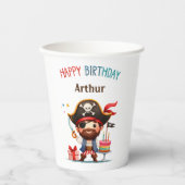 Personalisierte Pirate Happy Birthday Paper Cups Pappbecher (Vorderseite)